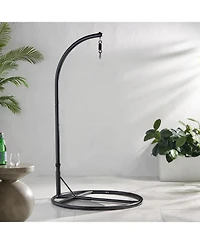 Flynama Iron Hanging Chair Bottom Stand with Safety Belt Indoor Outdoor Use