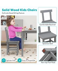 Sugift Wooden Kids Table and Chairs Set with Anti Slip Foot Pads