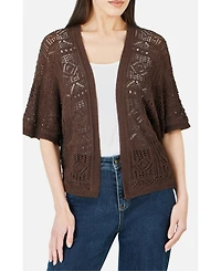 Yumi Women's Crochet Edge To Cardigan