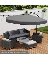 Gouun 10 ft Cantilever Patio Umbrella with Protective Cover Infinite Tilt and Ruffled Edge