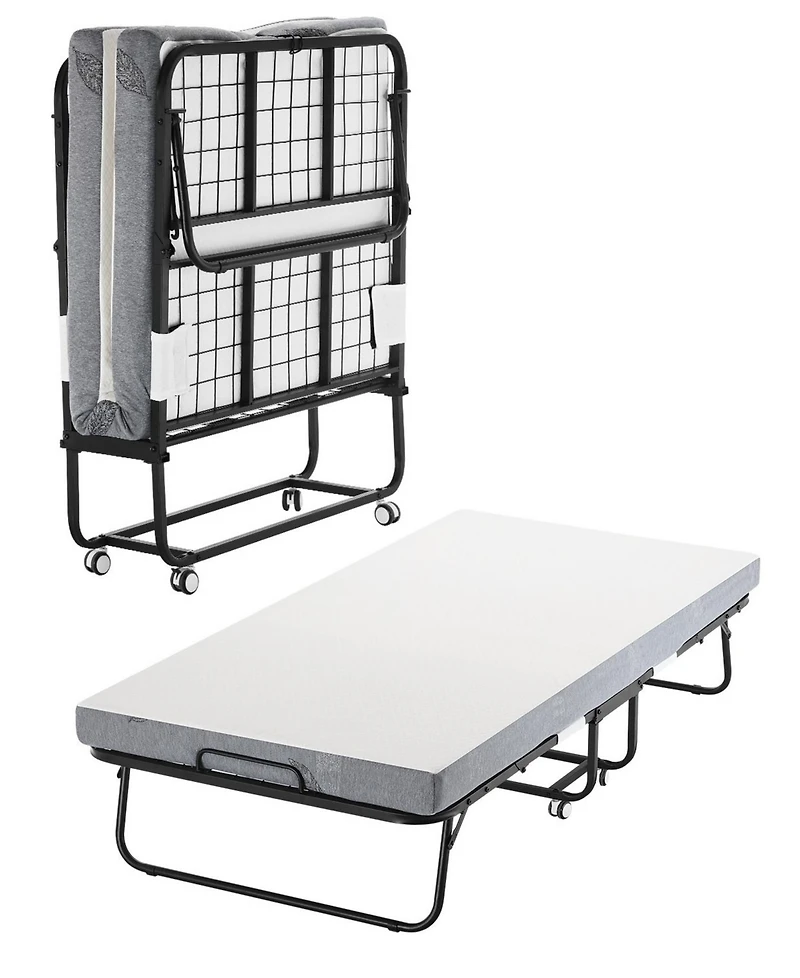 Sugift Rollaway Bed, 38" x 75", with 4" Memory Foam Mattress, Portable Folding Bed