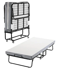 Sugift Rollaway Bed, 38" x 75", with 4" Memory Foam Mattress, Portable Folding Bed