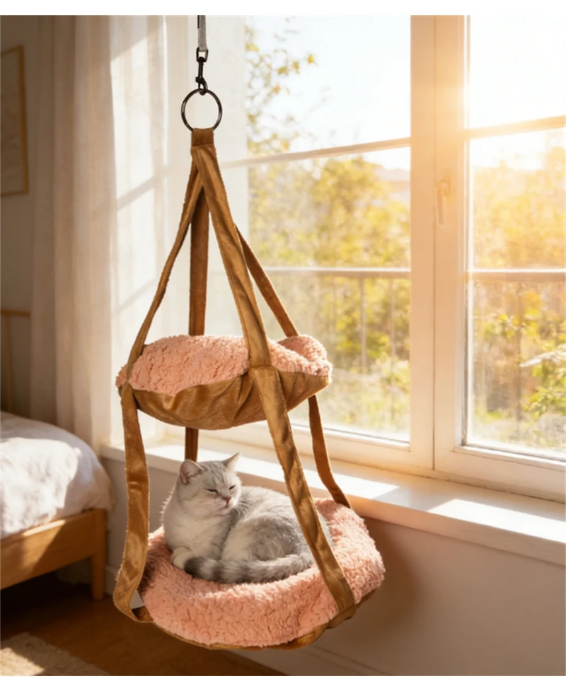 Zeus & Ruta Dual Cat Hammock Lounge Bed Kittyhaus Style Pet Furniture