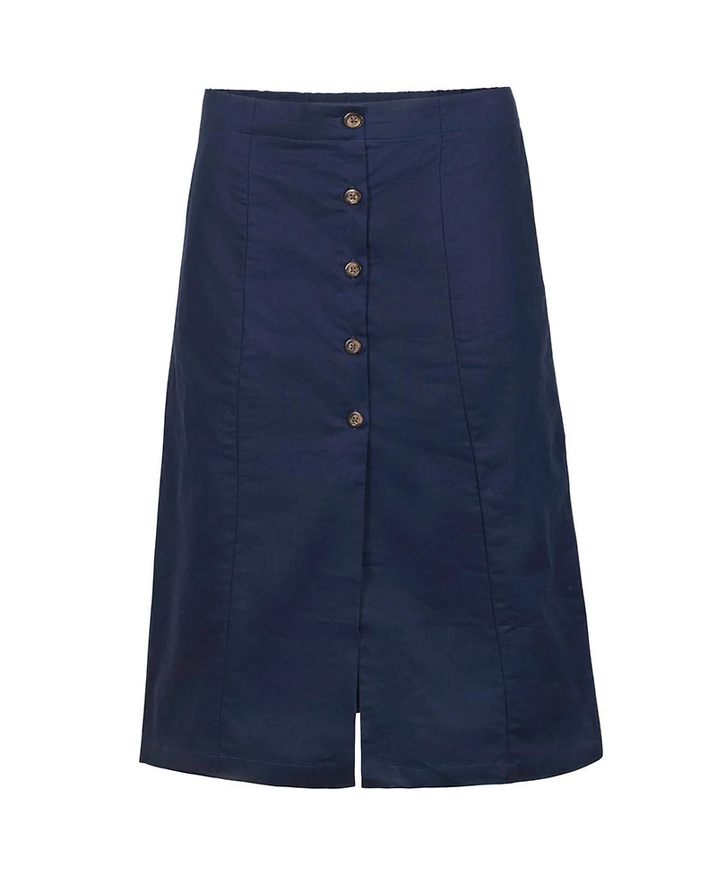 Hope & Henry Women's Linen Button Front Skirt