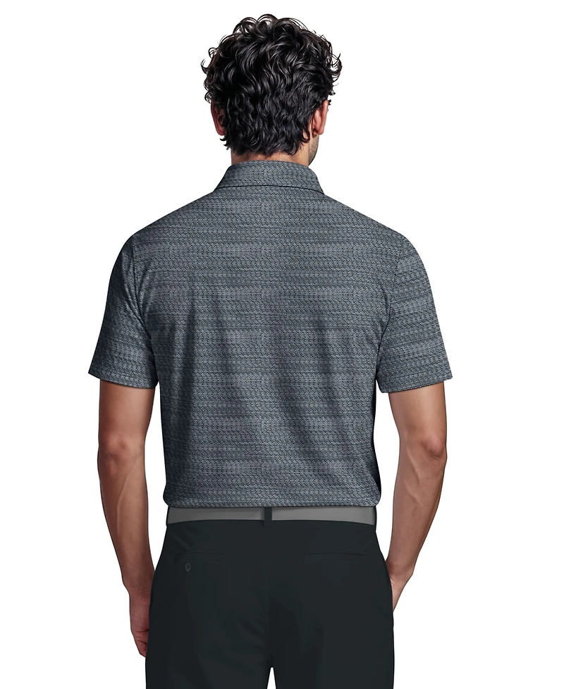 Pga Tour Men's Jacquard Micro Golf Polo Shirt