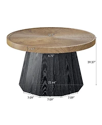 Tribesigns Round Coffee Table for Living Room, 31.5-Inch Farmhouse Center Table, Modern Circle Wooden Tea Tables