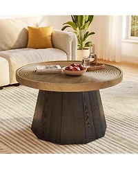 Tribesigns Round Coffee Table for Living Room, 31.5-Inch Farmhouse Center Table, Modern Circle Wooden Tea Tables