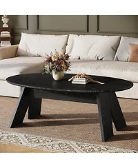 Tribesigns 47-Inch Oval Coffee Table, Modern Round Center Cocktail Table with Angled Legs