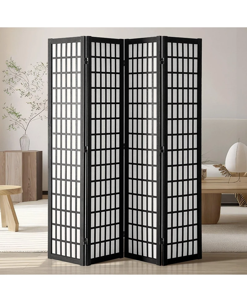 Sugift Room Divider, 4 Panel Japanese Folding Privacy Screen, Indoor Partition
