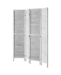 Sugift Wood Room Divider, 4 Panel Folding Privacy Screen for Home and Office Use