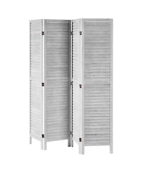 Sugift Wood Room Divider, 4 Panel Folding Privacy Screen for Home and Office Use