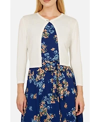 Yumi Women's Diamante Button Cropped Cardigan