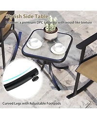 Sugift Heavy Duty Rocking Bistro Set with High Back Chairs and Table