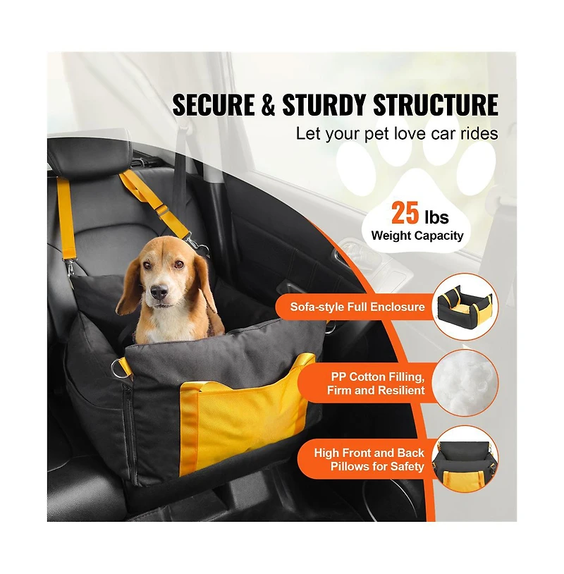 Zeus & Ruta Cat Booster Car Seat 25lb Max Small Feline Travel Ready
