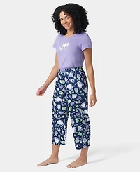 Hue Women's Printed Short-Sleeve Capri Pajama Set