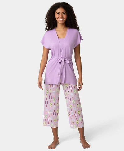 Hue Women's Mama Jama 3 Piece Pj Set