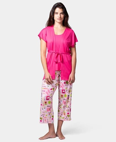 Hue Women's Mama Jama 3 Piece Pj Set