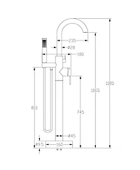 Busdays Brushed Nickel Freestanding Tub Filler Floor Mounted Bathtub Faucet with High Flow, Swivel Spout and Handheld Shower Head