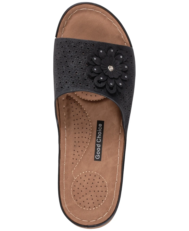 Gc Shoes Women's Gabbie Flower Rosette Comfort Sandals