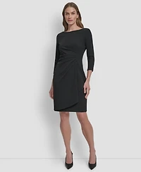 Dkny Women's 3/4-Sleeve Ruched Short Dress