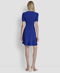 Dkny Women's Short-Sleeve Jewel Neck Dress