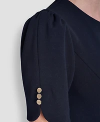 Dkny Women's Short-Sleeve Jewel Neck Dress