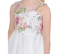 Rare Editions Girls' 2T-6X Round Neck Sleeveless Dress