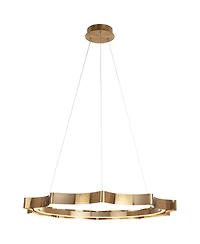 Possini Euro Design Gearworks Wide Brass Led Ring Pendant Light