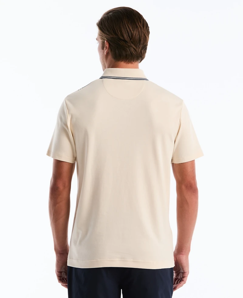 Original Penguin Men's Cotton Jacquard Vertical Stripe Short-Sleeve Polo Shirt