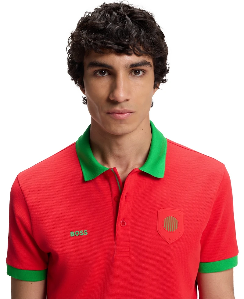 Boss by Hugo Men's Paddy Portugal Country Flag Trim Polo Shirt