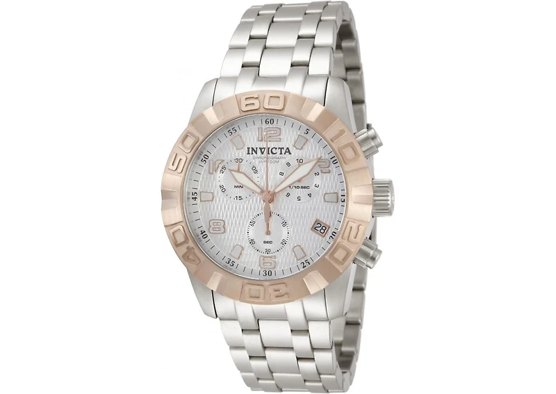 Invicta Men's 11451 Pro Diver Quartz Chronograph Silver Dial Watch