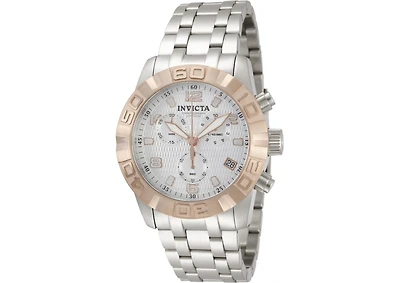 Invicta Men's 11451 Pro Diver Quartz Chronograph Silver Dial Watch