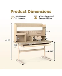 Gouun Height Adjustable Kids Writing Desk with Tilt Desktop and Book Stand