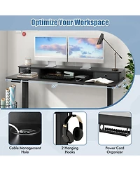 Gouun in Electric Standing Desk with 2 Drawers and Monitor Stand