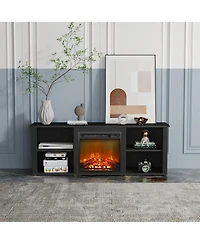 Homlux Modern Fireplace Tv Stand for TVs up to 65" with 1400W Electric Fireplace, Americano