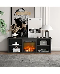 Homlux Modern Fireplace Tv Stand for TVs up to 65" with Storage Media Console, Americano