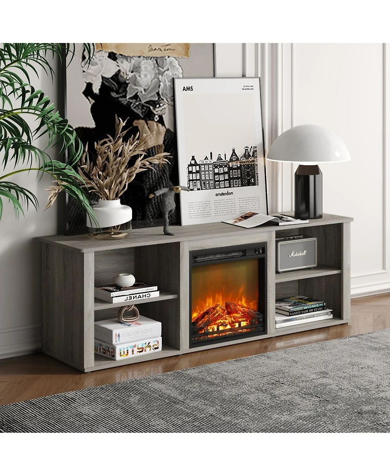 Homlux Modern Fireplace Tv Stand for TVs up to 65" with Storage Media Console
