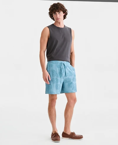 Sun + Stone Men's Textured Floral Pull-On Shorts, Macy's Exclusive