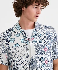 Sun + Stone Men's Paisley Patchwork Short-Sleeve Camp Shirt, Macy's Exclusive