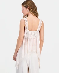And Now This Petite Asymmetrical-Hem Lace-Trim Tank, Macy's Exclusive