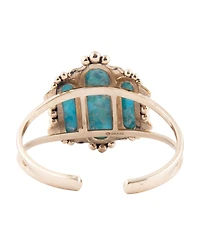 Barse Plateau Blue Turquoise Golden Cuff Bracelet