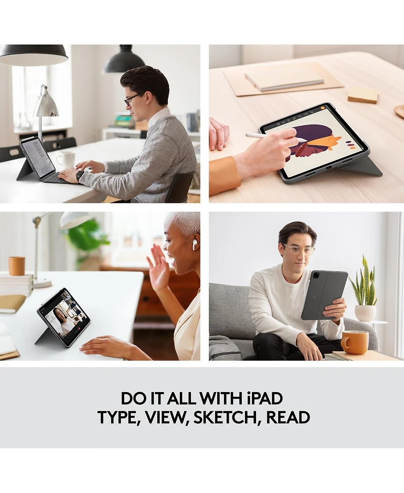 Logitech Combo Touch Keyboard Case for iPad Pro 11" (1st-4th Gen), Detachable Backlit Keyboard, Trackpad