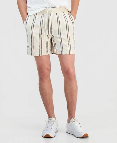 Sun + Stone Men's Chester Cotton Striped 6" Pull-On Shorts, Macy's Exclusive