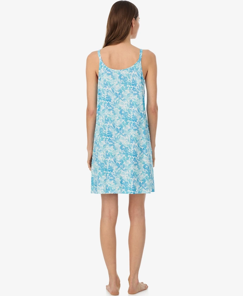 Lauren Ralph Women's Double-Strap Button-Neck Gown