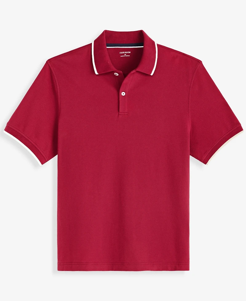 Club Room Men's Regular-Fit Tipped Performance Polo Shirt, Created for Macy's