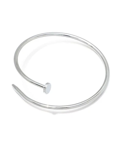 Adornia Silver Plated Thin Nail Cuff Bracelet