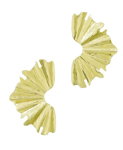 Adornia Gold Wave Statement Earrings