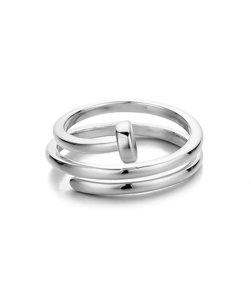 Adornia Silver Nail Double Wrap Ring