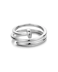 Adornia Silver Nail Double Wrap Ring