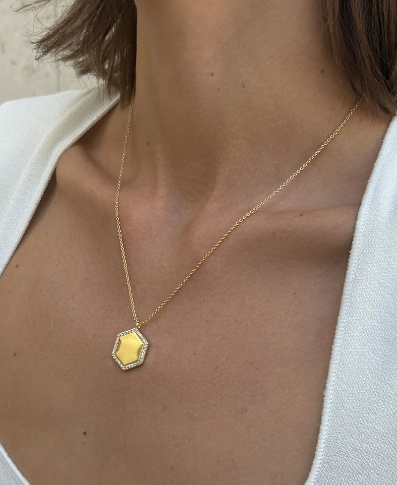 Adornia Cz Gold 2-Piece Pendant Necklace Set